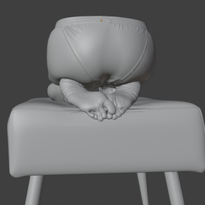 Female feet. Sitting on an ottoman